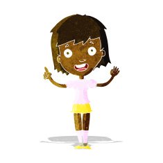 cartoon woman pointing N38