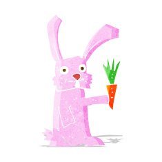 Cartoon Rabbit With Carrot N3