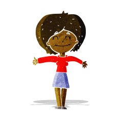 cartoon woman giving thumbs up sign N2