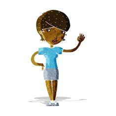 Cartoon Woman Waving N56