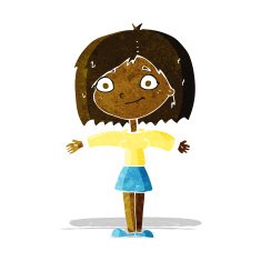 cartoon happy girl N22