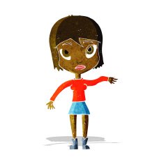 cartoon woman waving hand N2