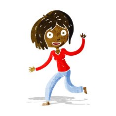 cartoon happy waving girl N2