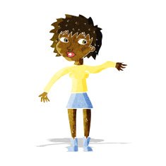 cartoon friendly woman waving N9