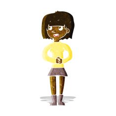 cartoon friendly woman N14