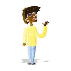 cartoon woman wearing spectacles N10