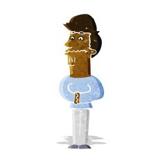 cartoon nervous man N38