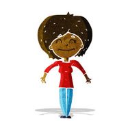 cartoon woman shrugging shoulders N76