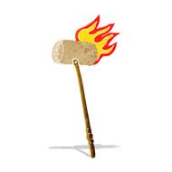 cartoon croquet mallet and ball N2