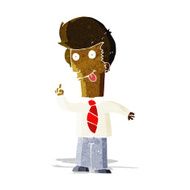 cartoon office man with crazy idea N3