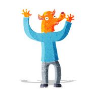 cartoon happy fox man