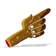 cartoon pointing hand N22
