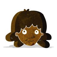 cartoon happy female face N31