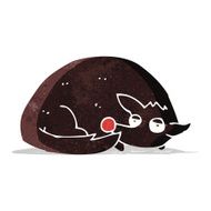 cartoon curled up dog N2