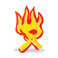 cartoon flaming letter N6