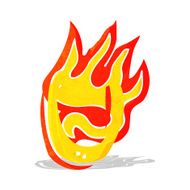 cartoon flaming letter N7