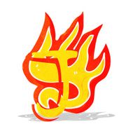 cartoon flaming letter N10