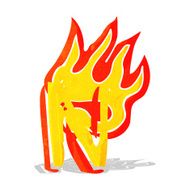 cartoon flaming letter N12