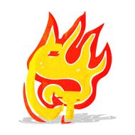cartoon flaming letter N13