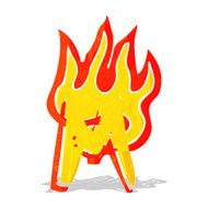 cartoon flaming letter N15