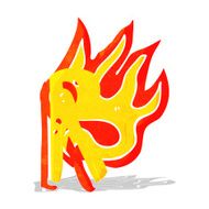 cartoon flaming letter N19