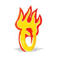 cartoon flaming letter N25