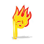 cartoon flaming letter N28