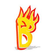 cartoon flaming letter N29