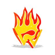 cartoon flaming letter N30