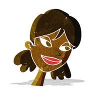 cartoon happy female face N32
