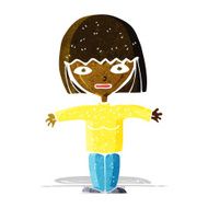 cartoon woman with open arms N18