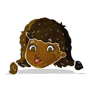 cartoon pretty female face N16