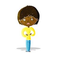 cartoon woman making Who Me? gesture N6