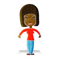 cartoon woman shrugging shoulders N78