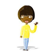Cartoon Woman Waving N57