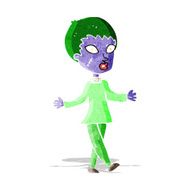 cartoon halloween zombie woman N2