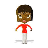 cartoon woman shrugging shoulders N80