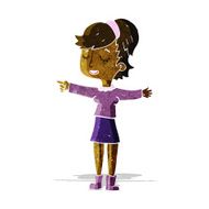 cartoon happy woman pointing N10