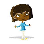 cartoon girl with no worries