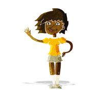 Cartoon Woman Waving N58
