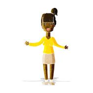 cartoon woman shrugging shoulders N81
