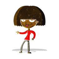 cartoon happy woman pointing N11