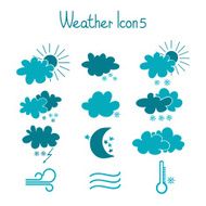 Hand drawn weather icon set N2