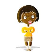 cartoon woman making Who Me? gesture N7