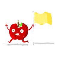 cartoon funny apple with flag N2