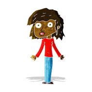 cartoon girl shrugging shoulders N6