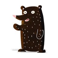 cartoon waving black bear N9
