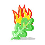 cartoon burning eaf symbol