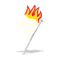 cartoon burning white flag