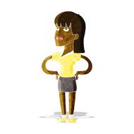 cartoon woman with hands on hips N36